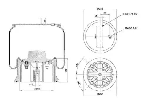 Пневморессора Premium со стаканом (пластик) 2 шп.+возд. 1 отв. 3.229.0042.00 — 3 090030182 SONDER