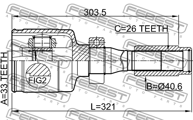 ШРУС внутр правый RENAULT DUSTER 2011- 2411-DUSTRH 2411-DUSTRH FEBEST