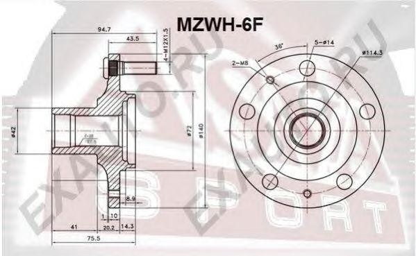 СТУПИЦА ПЕРЕДНЯЯ 12 MZWH6F MZWH-6F ASVA