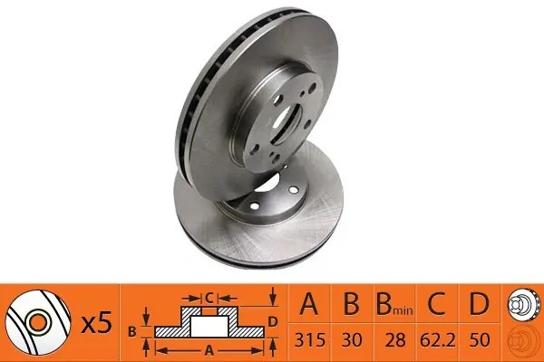 Диск тормозной LEXUS LS 4.3 2000 - 2006, TOYOTA Celsior 08.00-08.06 BR21210T BR21210T SB NAGAMOCHI