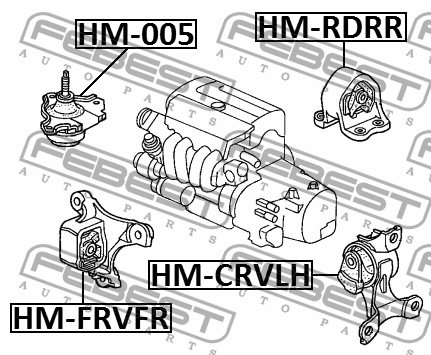 Опора двигателя задняя HONDA CR-V RD5 2002-2006 HM-RDRR HM-RDRR FEBEST