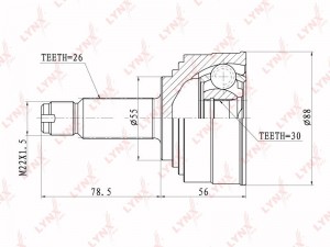 ШРУС наружный к-кт!\ Honda Civic 1.3-1.6 91-95 CO-3403 LYNXAUTO