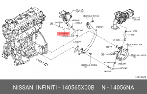 ШЛАНГHOSE-WATER 14056-5X00B 14056-5X00B NISSAN