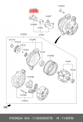 Болт HYUNDAI KIA OE 1140308407B HYUNDAI KIA