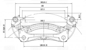 Скоба суппорта для а.м Chevrolet Cruze 09- перед. CF 105110 CF105110 TRIALLI