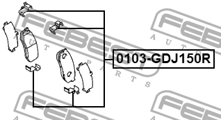 Монтажный комплект для дисковых колодок TOYOTA LAND CRUISER PRADO 2002-2010 0103 0103-GDJ150R FEBEST