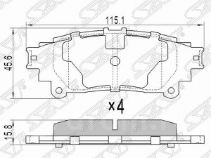 Колодки тормозные дисковые задние LEXUS RX (_GL1_) AN-765K AN765K AKEBONO