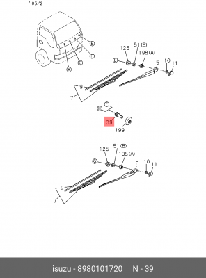 ФОРСУНКА СТЕКЛООМЫВАТЕЛЯ ISUZU 8-98010-172-0 ISUZU