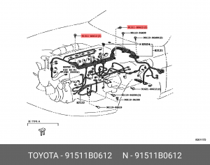 БОЛТ 91511-B0612 TOYOTA