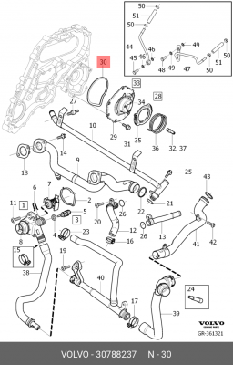 Прокладка насоса водяного помпы 30788237 VOLVO