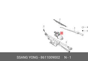 Мотор-редуктор стеклоочистителя SSANGYONG Actyon (06-),Kyron (05-),Actyon Sport  8611009002 SSANG YONG