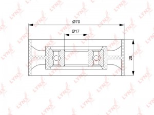 Ролик натяжного механизма приводного ремня PB-5168 LYNXAUTO