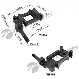 Опорная пластина рессоры левая с крепление под амортизатор; A 92 / B 148 / □ 66  300.606 MANSONS