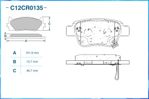 Тормозные колодки задние Low Metallic C12CR0135 C12CR0135 CWORKS