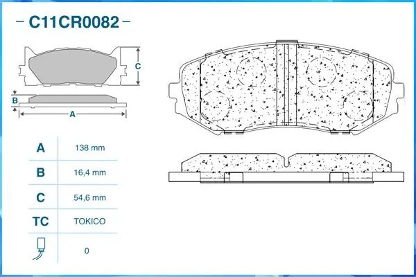 Тормозные колодки передние Low Metallic C11CR0082 C11CR0082 CWORKS