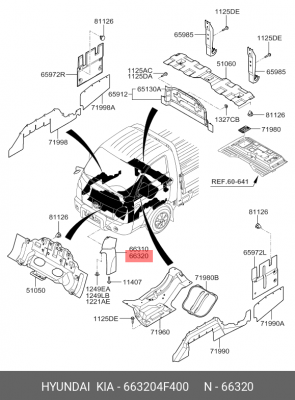 Крыло HYUNDAI Porter 2 (12-) правое OE 663204F400 HYUNDAI KIA