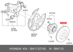 Диск тормозной HYUNDAI i40 (11-) задний (1шт.) OE 58411-3Z100 HYUNDAI KIA