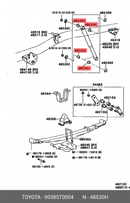 втулка амортизатора заднего нижняя!\ Toyota Land Cruiser 90/Prado KZJ90/KDJ90/VZ 90385-T0004 TOYOTA