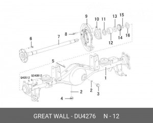 Подшипник полуоси GREAT WALL Hover H5 заднего моста OE DU4276 GREAT WALL