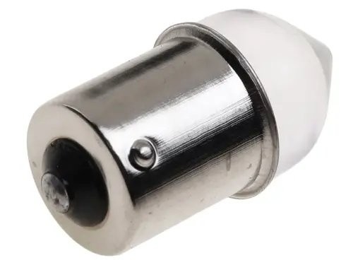 Лампа светодиодная 12V R5W BA15s конус прозрачная линза LED 9 SMD 3030 White MIS MIS132159 MISTAR