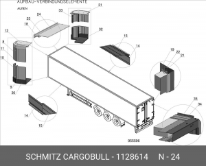 Профиль соединительный , (крыши)торцевая стена - крыша 1128614 SCHMITZ CARGOBULL