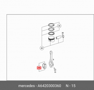 вкладыши шатунные! STD пара\ MB W203/W204/W211/W221/W463/Sprinter/Vito 3.0CDi 05 A6420300360 MERCEDES BENZ