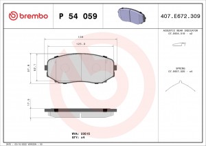 Колодки тормозные дисковые P54059 P54059 BREMBO