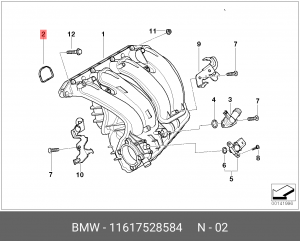 Комплект профильных прокладок ! \BMW 1' E81, E87, LCI, E88, 3' E90, E91, 11 61 7 528 584 BMW