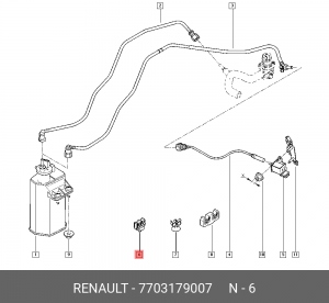Скоба ЛАДА Vesta крепления трубок топливных OE 7703179007 RENAULT
