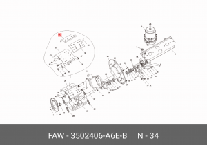 Накладка тормозная сред и зад оси 3502406-A6E-B FAW