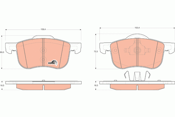 Колодки передние VOLVO S60, S80, V70 I-II, XC 70 GDB1388 GDB1388 TRW