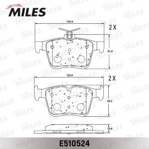 Колодки тормозные задние (Смесь CERAMIC серия PRO) AUDI A3/VW GOLF VII 12- (TRW  E510524 MILES