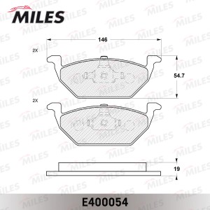 Колодки тормозные передние (Смесь Low-Metallic) AUDI A3 97/VW G4/SKODA OCTAVIA 9 E400054 MILES