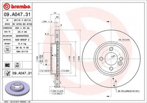 Диск тормозной Brembo Painted Disc 09.A047.31 09.A047.31 BREMBO