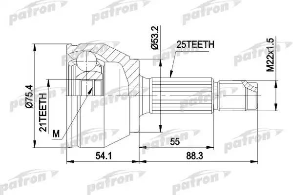ШРУС наружный FORD Focus (98-04) (1.6/1.8/2.0) комплект PATRON PCV3385 PATRON