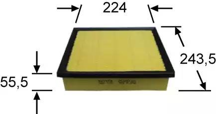 Фильтр воздушный  JEEP GRAND CHEROKEE 3,6 2016 -   FIAT FULLBACK 2,4 2016 -  A15 A1519 JS ASAKASHI