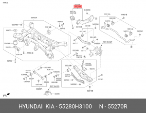 Рычаг подвески HYUNDAI Tucson (15-) KIA Sportage (16-) задний продольный правый  55280H3100 HYUNDAI KIA