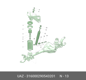 Втулка УАЗ-3160,Хантер,Патриот шарнира амортизатора пружинной подвески (ОАО УАЗ) 316000290543201 UAZ UAZ