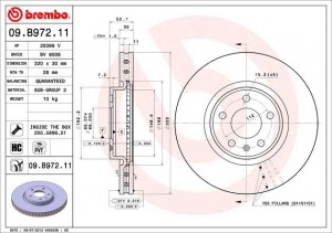 Диск тормозной 09.B972.11 09.B972.11 BREMBO
