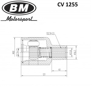 ШРУС внутренний правый Logan/Largus 8V CV1255 CV1255 BM MOTORSPORT