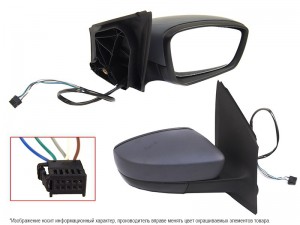 Зеркало VW POLO 09-20 4D RH  регул-ка, обогрев, без поворота, 5 конт. SAT STVWP5940A1 SAT