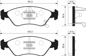 Колодки тормозные KIA Clarus (96-99) передние SANGSIN SP1079F SANGSIN