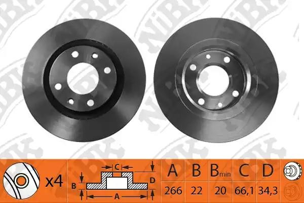 Диск тормозной передние CITROEN C3/C4/C5 03/BERLINGO 96/PEUGEOT 206/307/PARTNER  RN1152 NIBK