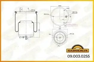 Пневморессора Premium со стаканом (металл) 1шп.М10 2напр.D9.8mm 1шп.шт.М16x1.5 М 090030255 SONDER