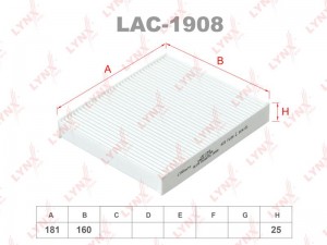 фильтр салона! 181x160x25\ KIA Soul 1.6/CRDi 09> LAC-1908 LYNXAUTO