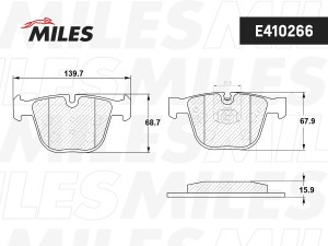 Колодки тормозные задние (без датчика) (Смесь Low-Metallic) (BMW E60/E61/E65/E66 E410266 MILES