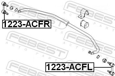 Тяга стабилизатора передня левая HYUNDAI ACCENT II 1223-ACFL 1223-ACFL FEBEST