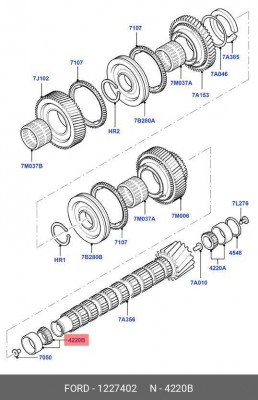 ПОДШИПНИК ВТОРИЧНОГО ВАЛА/BEARING ASSY - 1227402 1 227 402 FORD