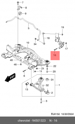 БОЛТ ПОВОРОТ.КУЛАКА \BOLT 94501323 94501323 GENERAL MOTORS