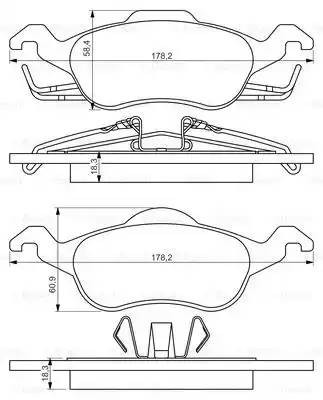 0 986 494 284 0 986 424 450=FDB1318 !колодки дисковые п.\ Ford Focus 1.4i-2.0i/1 0 986 494 284 BOSCH